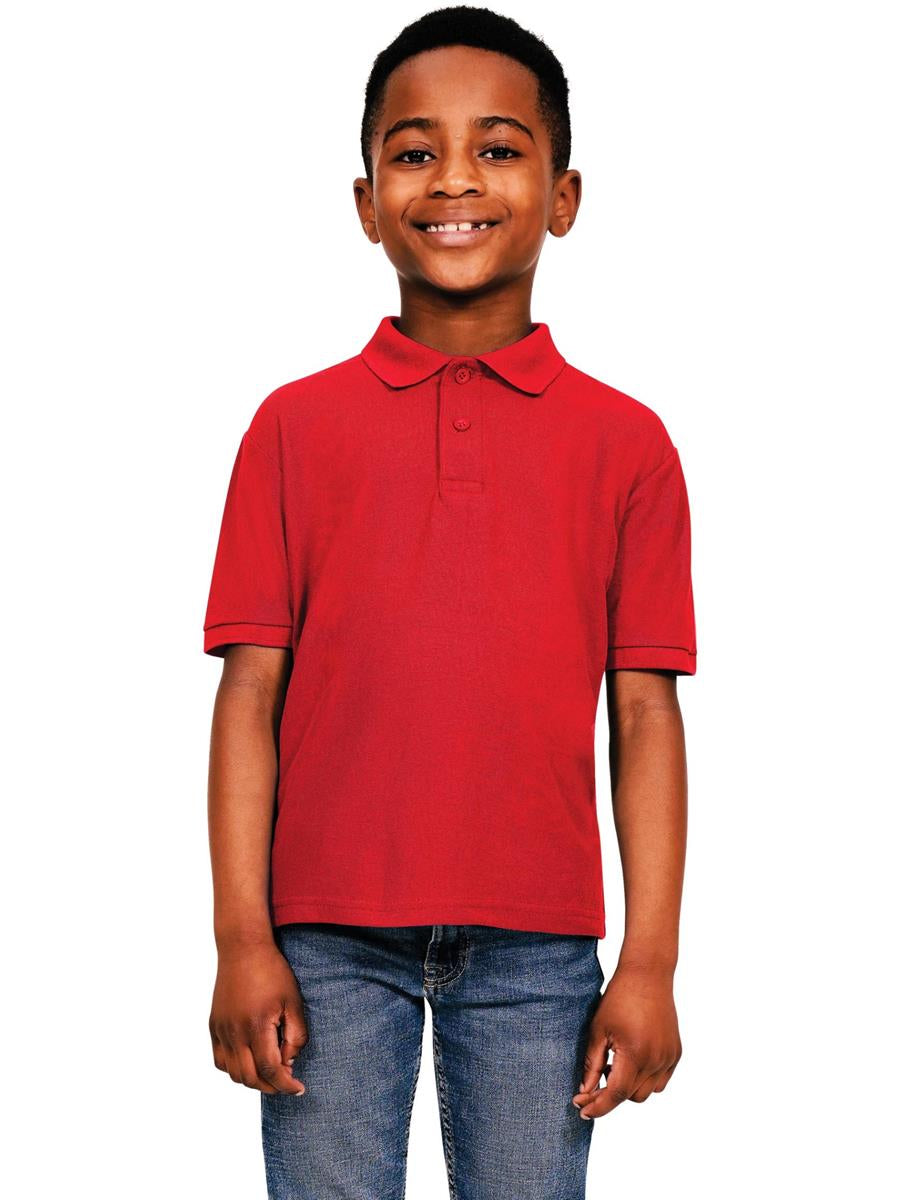 Pique Polo 190gm Kids — Red