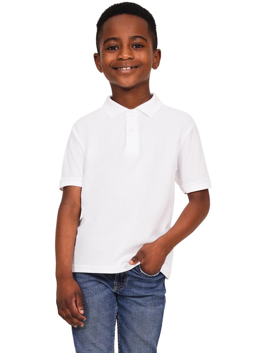 Pique Polo 190gm Kids — White