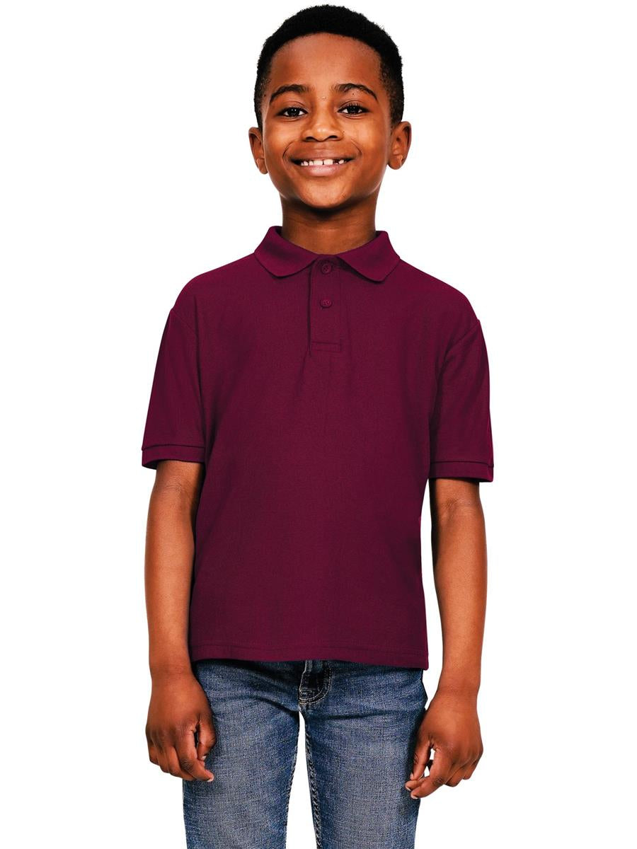 Pique Polo 190gm Kids — Maroon