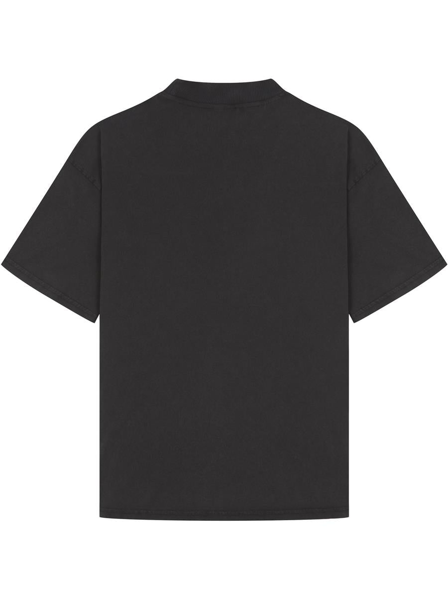 Ringspun 150 Acid Wash Oversize Extended Neck T — Acid Black
