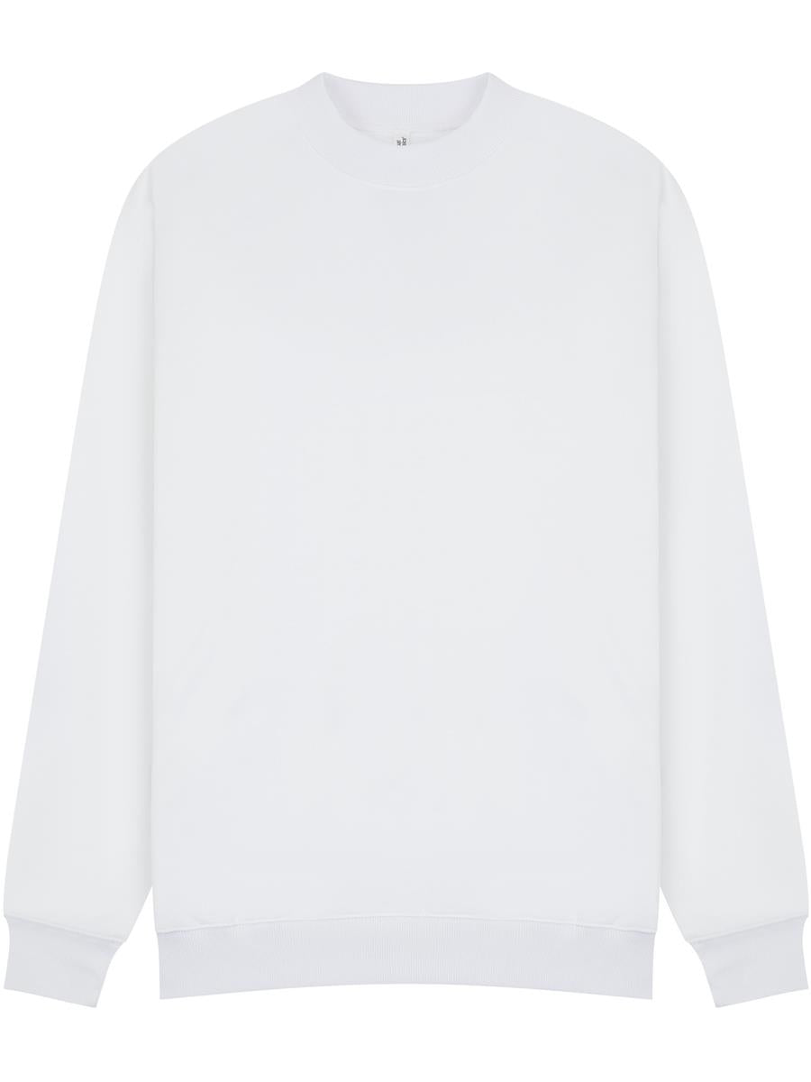 Premium Combed 280 Oversize Extended Neck Sweat — White