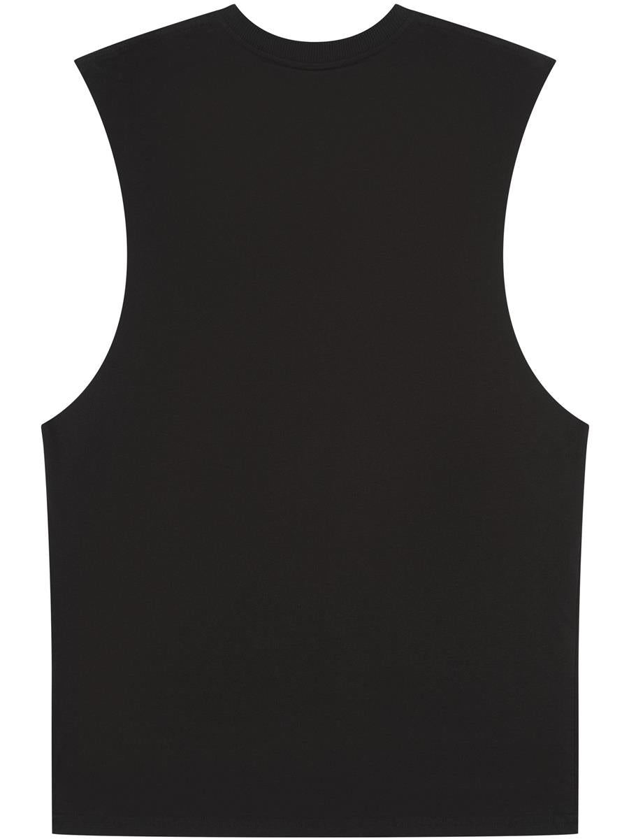 Ringspun Core 150 Droparm Raw Edge Tank — Black