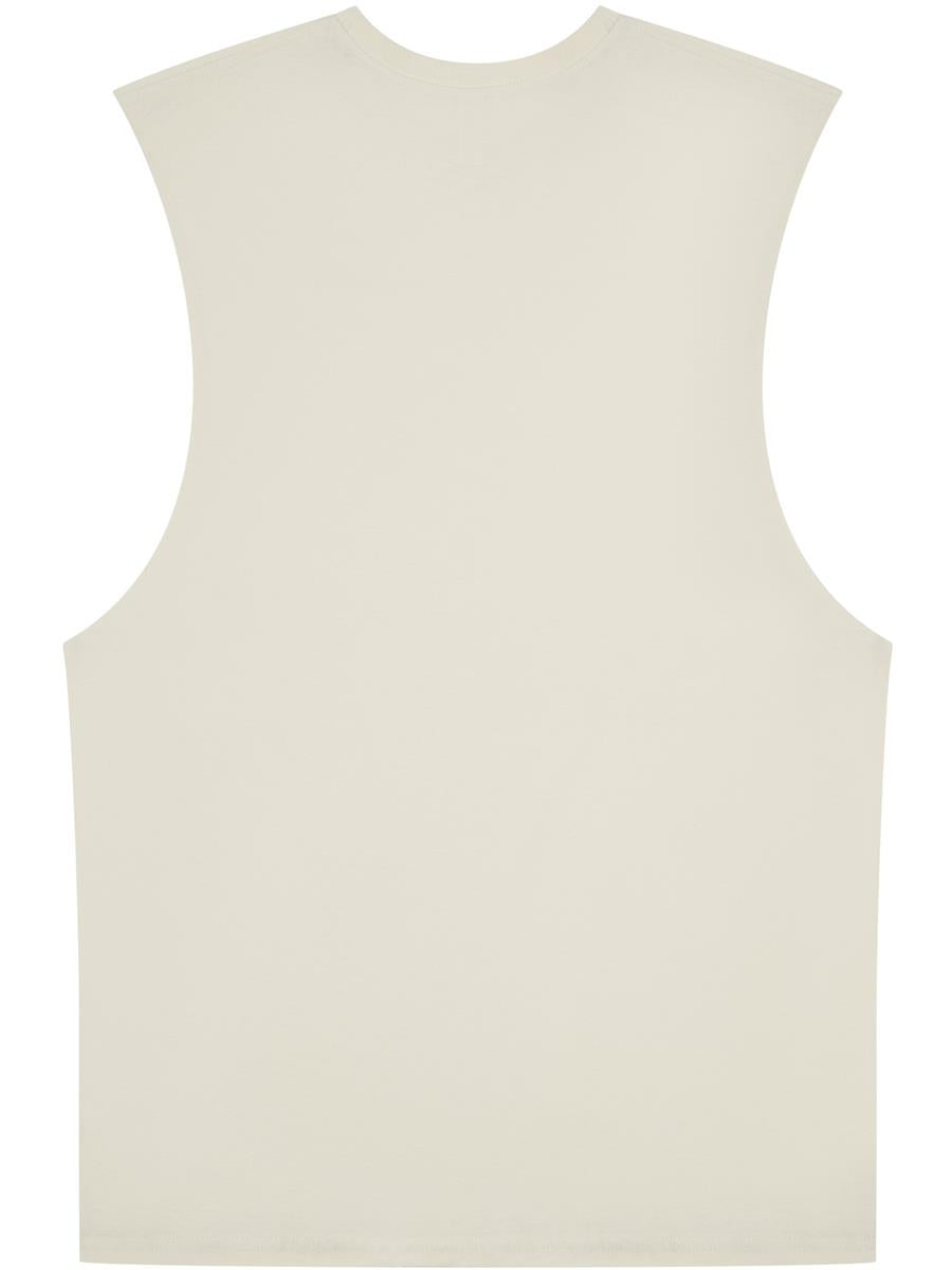 Ringspun Core 150 Droparm Raw Edge Tank — Ecru