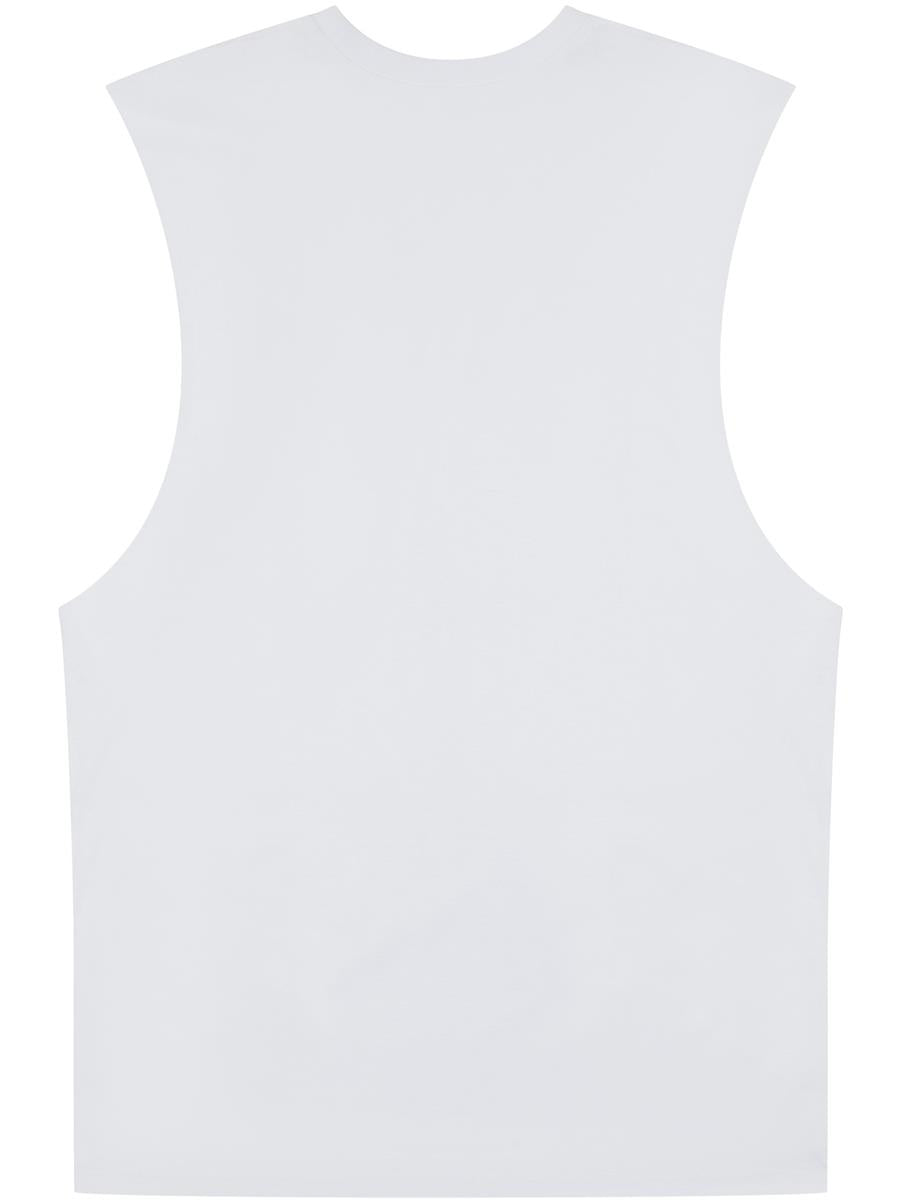 Ringspun Core 150 Droparm Raw Edge Tank — White