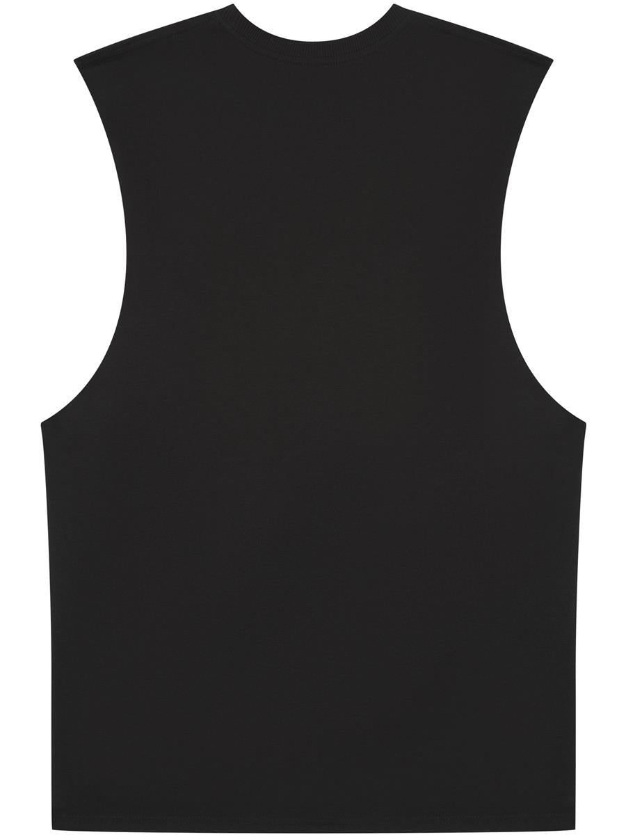 Ringspun Core 150 Droparm Raw Edge Tall Tank — Black