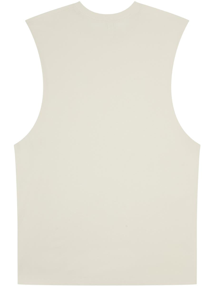 Ringspun Core 150 Droparm Raw Edge Tall Tank — Ecru