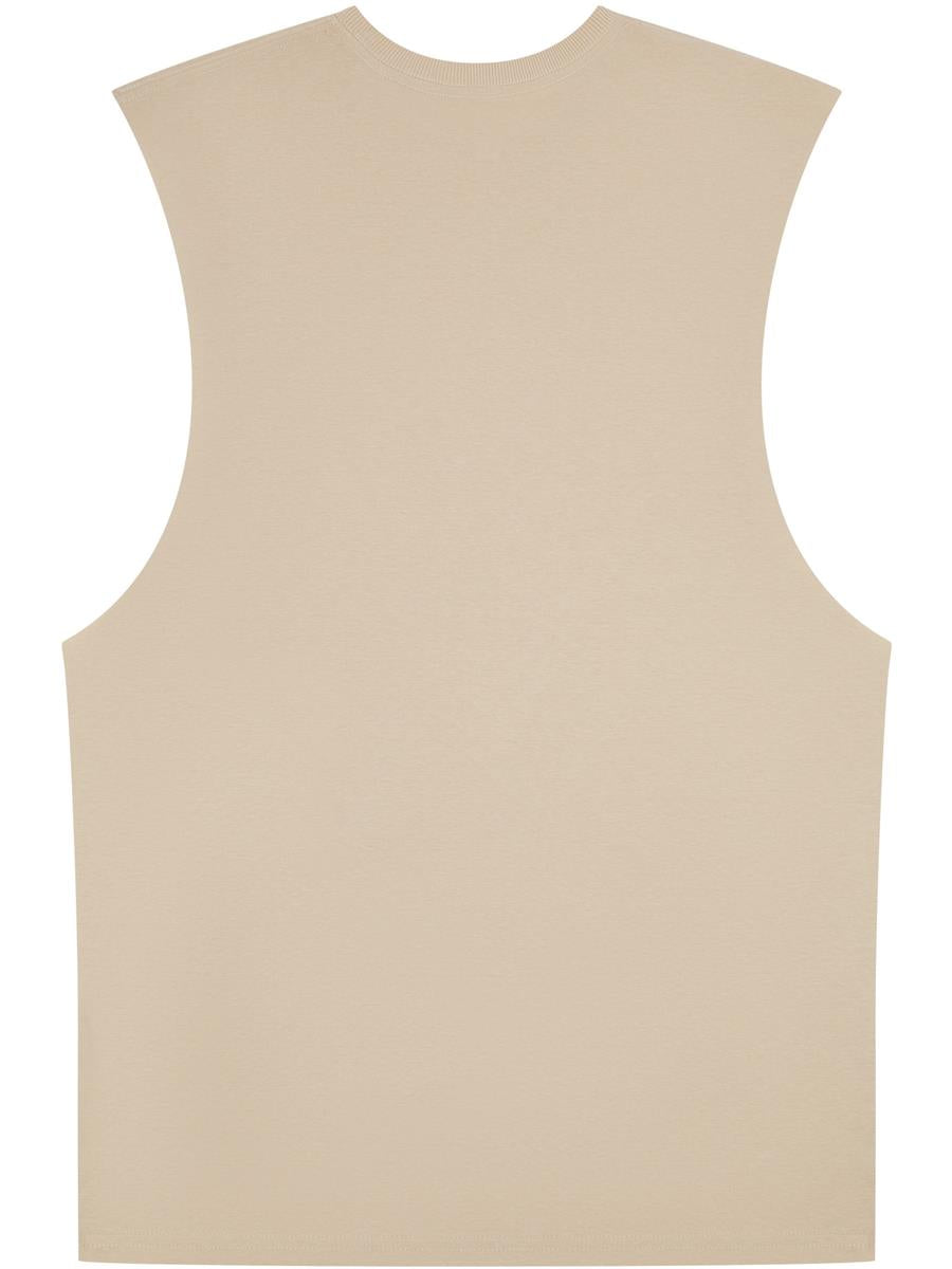 Ringspun Core 150 Droparm Raw Edge Tall Tank — Sand