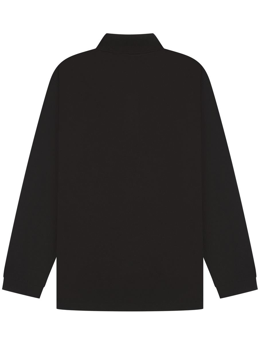 Long Sleeve Polo 190gm — Black