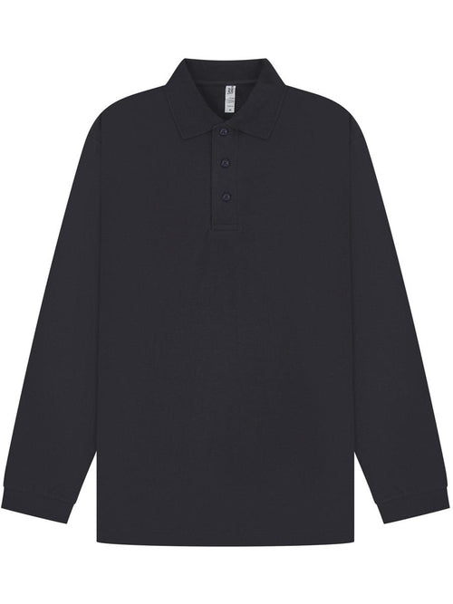 Long Sleeve Polo 190gm — Navy