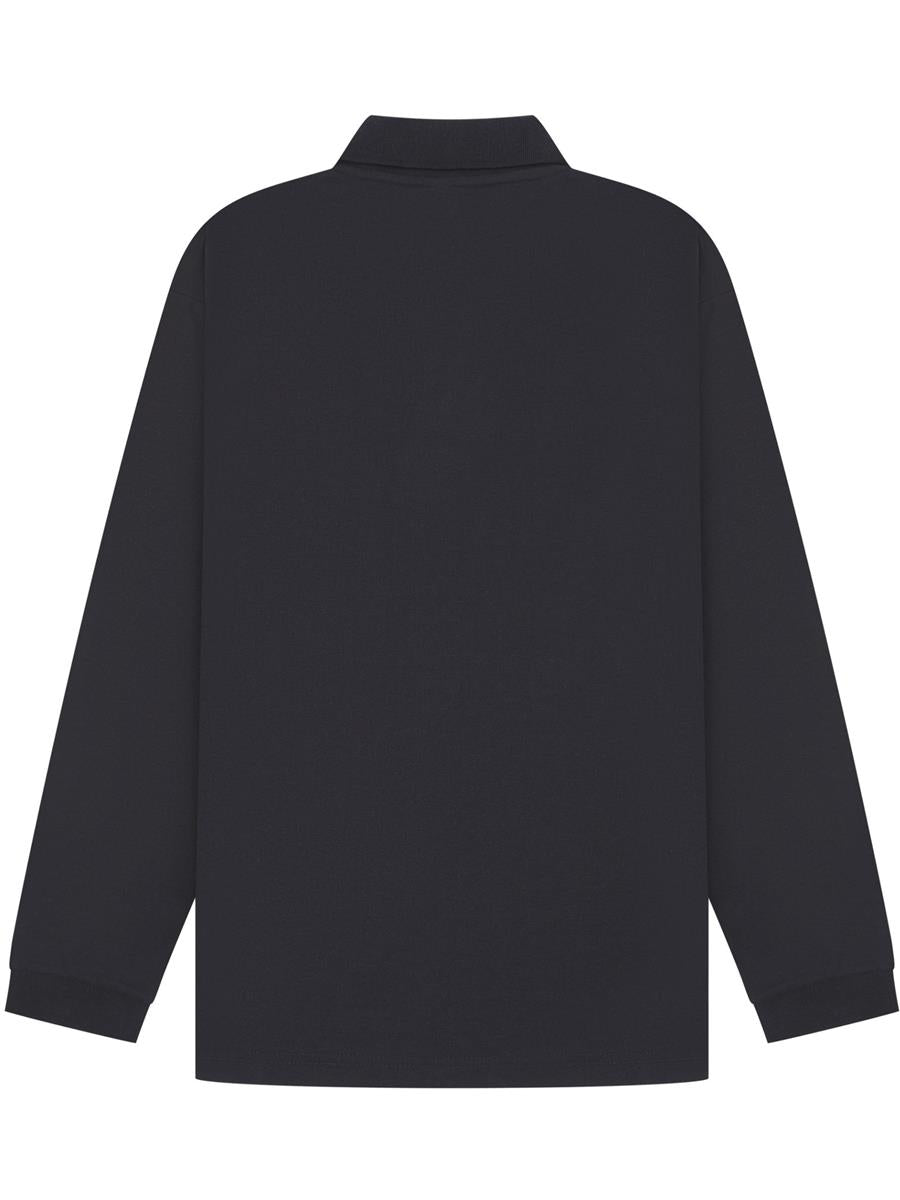 Long Sleeve Polo 190gm — Navy