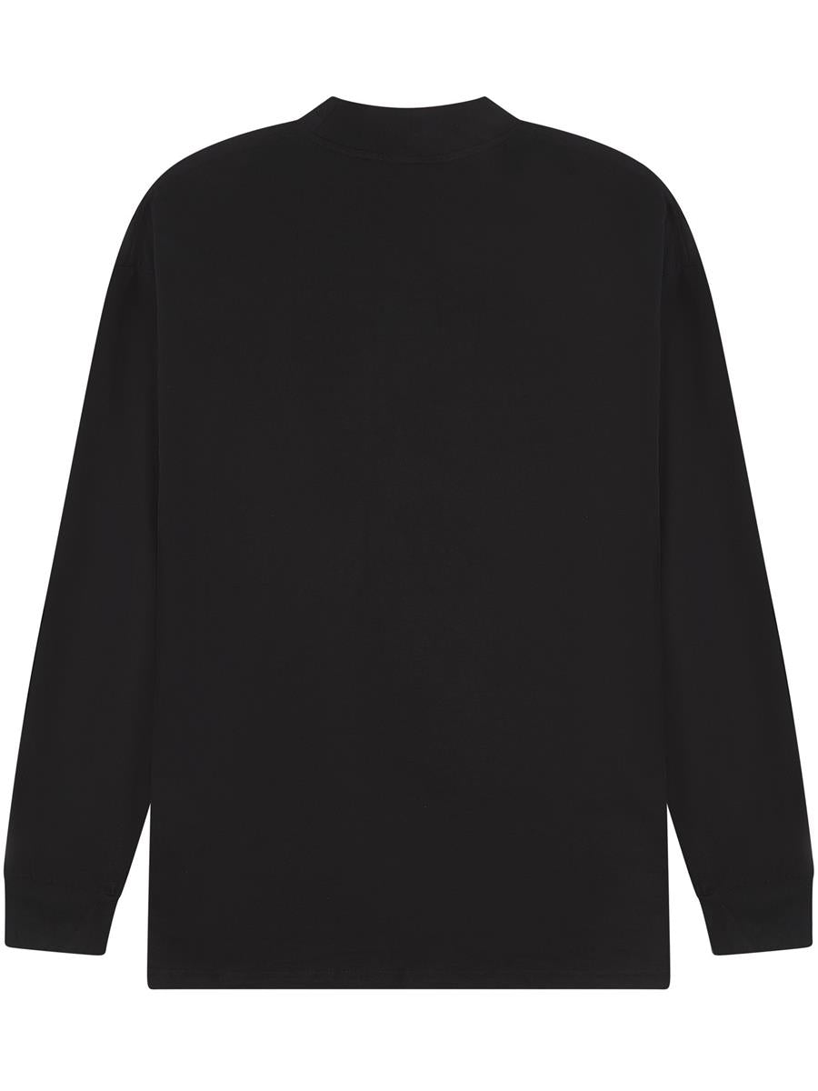 Ringspun Combed 180 Oversize Extended Neck Long Sleeve Tall T — Black