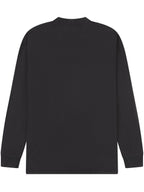 Ringspun Combed 180 Acid Wash Oversize Extended Neck Long Sleeve T — Acid Black
