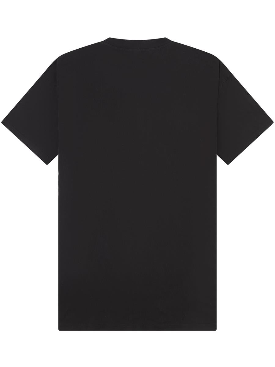 Ringspun Combed 180 Acid Wash Oversize Extended Neck Tall T — Acid Black