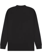 Ringspun Combed 180 Oversize Extended Neck Long Sleeve T — Black