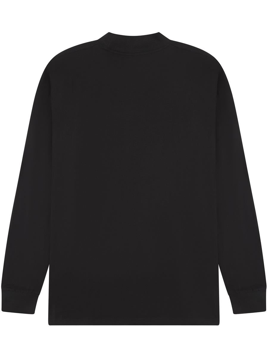 Ringspun Combed 180 Oversize Extended Neck Long Sleeve T — Black