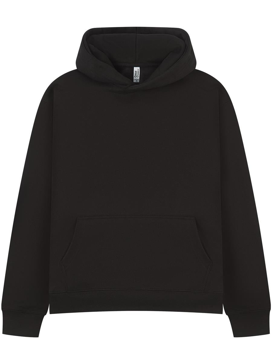 Premium Combed 450 Boxy Oversize Hood — Black
