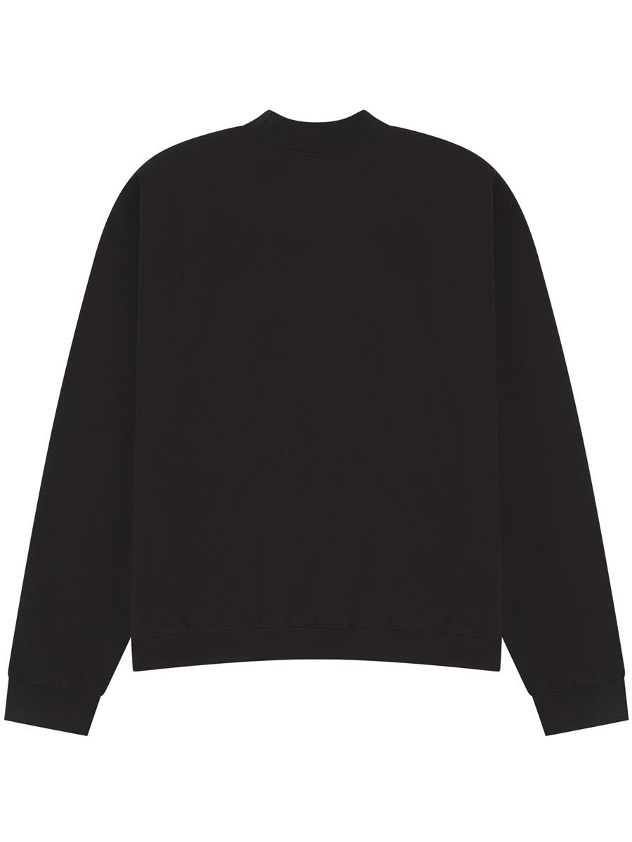 Premium Combed 450 Boxy Oversized Extended Neck Sweatshirt — Black