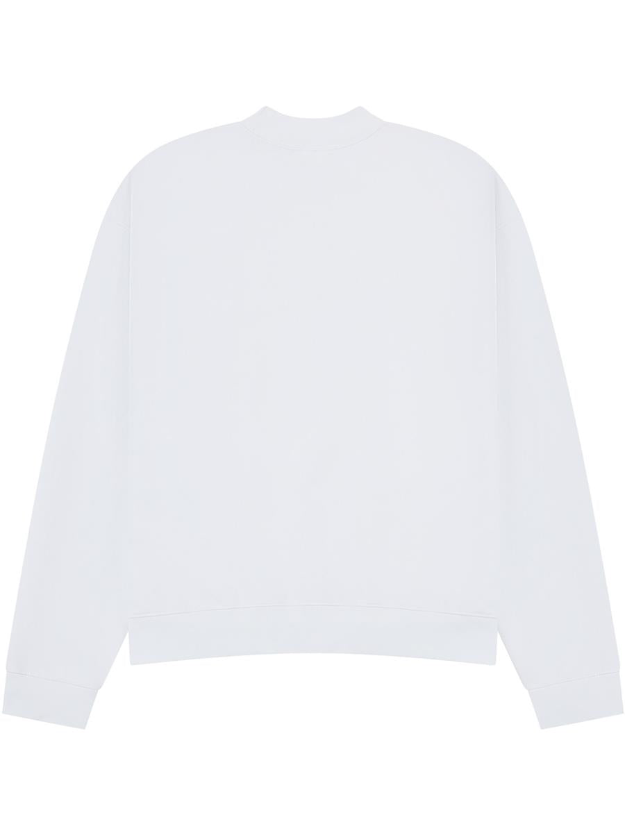 Premium Combed 450 Boxy Oversized Extended Neck Sweatshirt — White