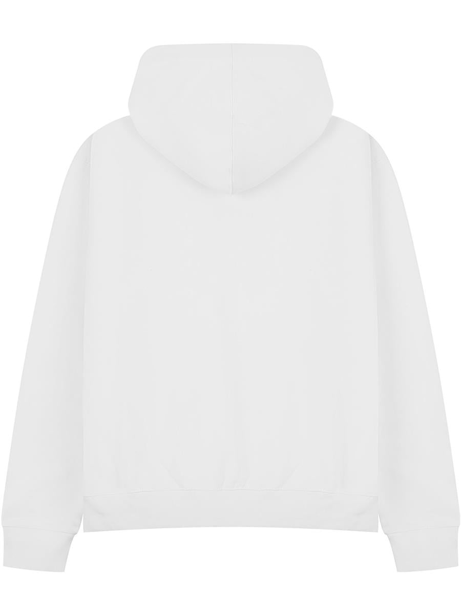 Premium Combed 450 Boxy Oversize Zip Hood — White