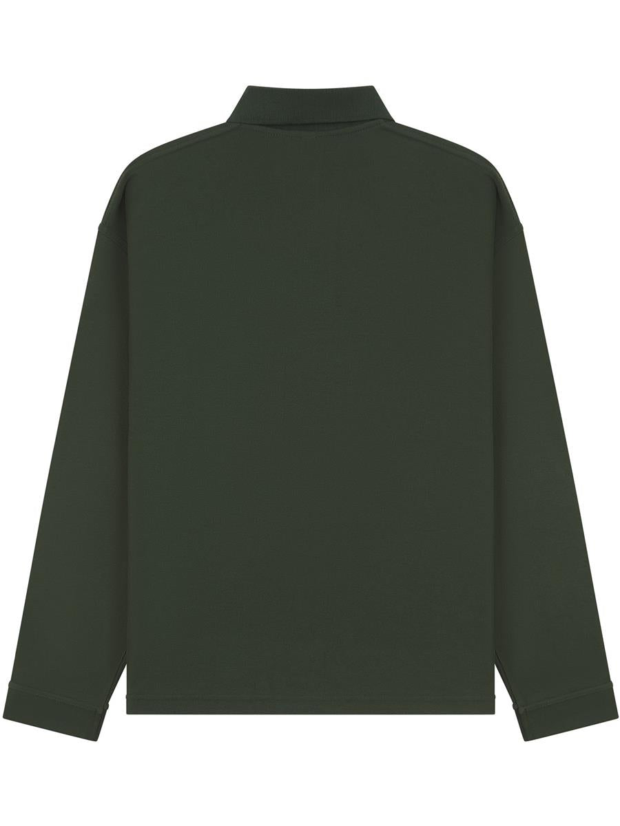 Long Sleeve Polo 190gm — Forest Green