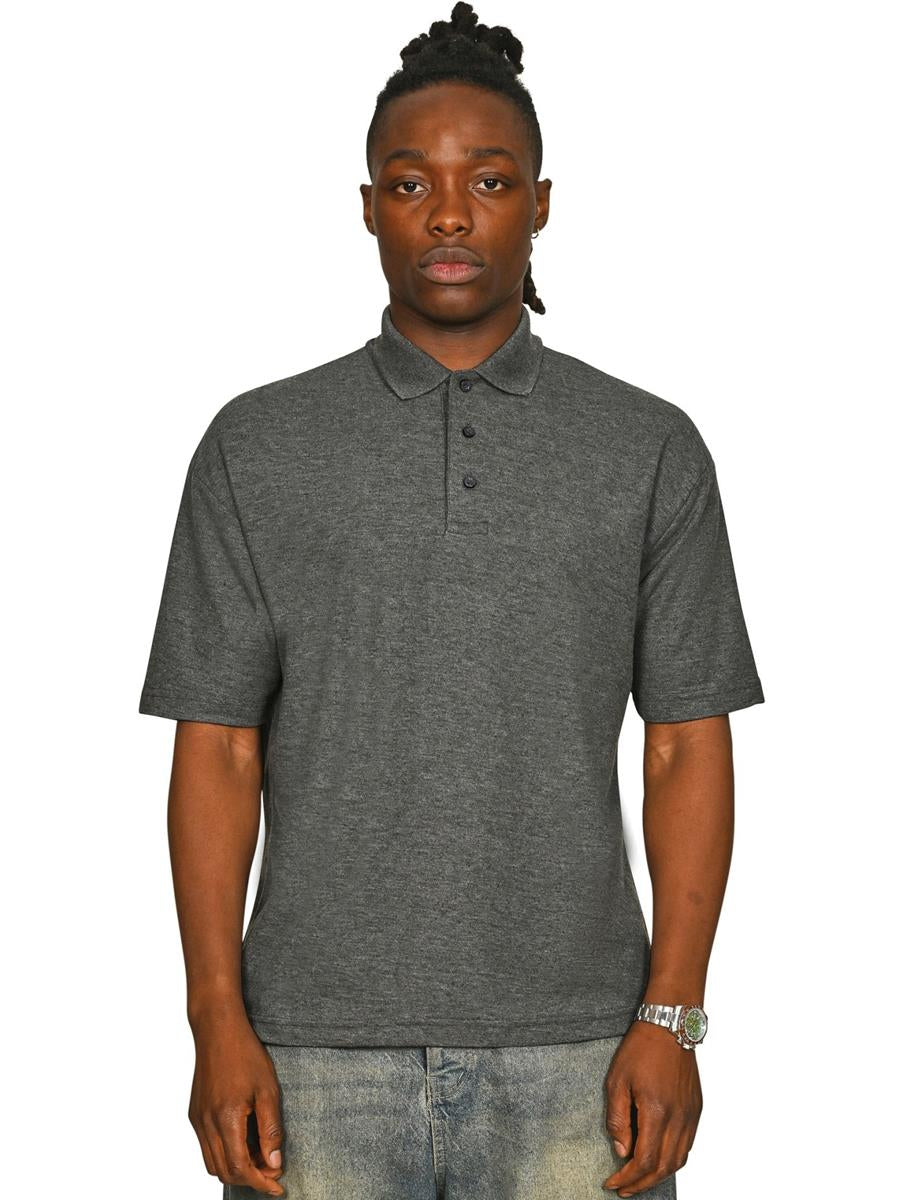 Pique Polo 190gm — Dk Heather