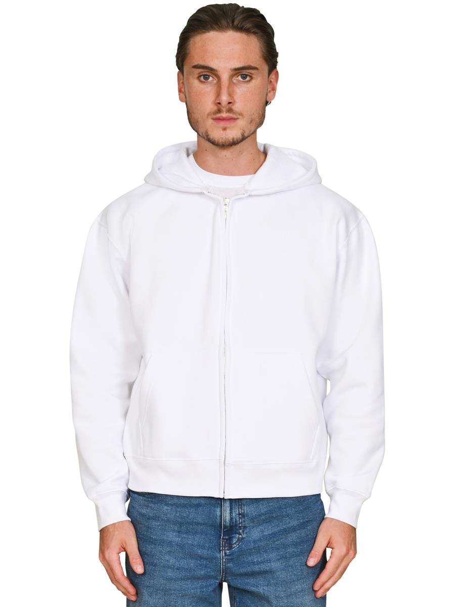 Premium Combed 330 Boxy Oversize Zip Hood — White