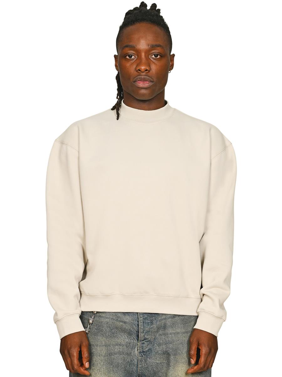 Premium Combed 450 Boxy Oversized Extended Neck Sweatshirt — Stone