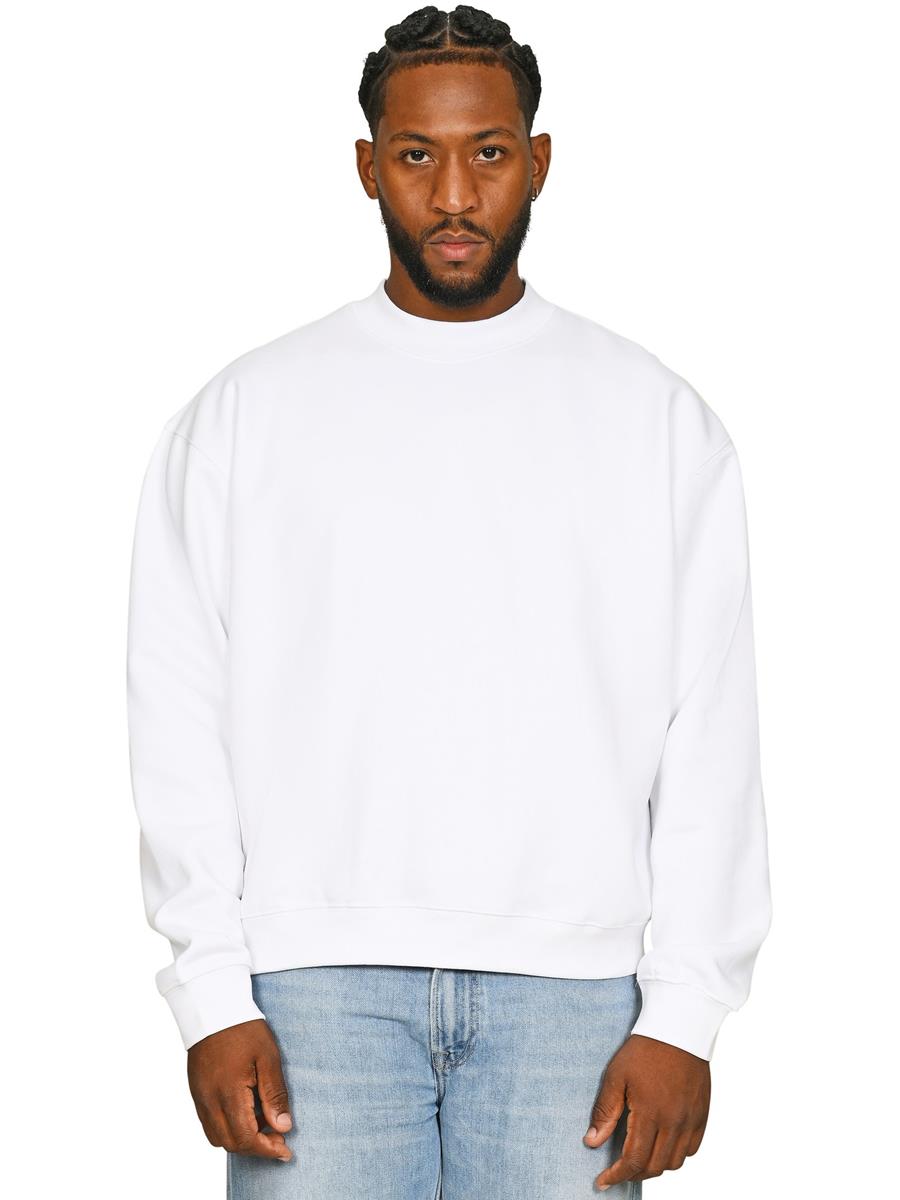 Premium Combed 450 Boxy Oversized Extended Neck Sweatshirt — White