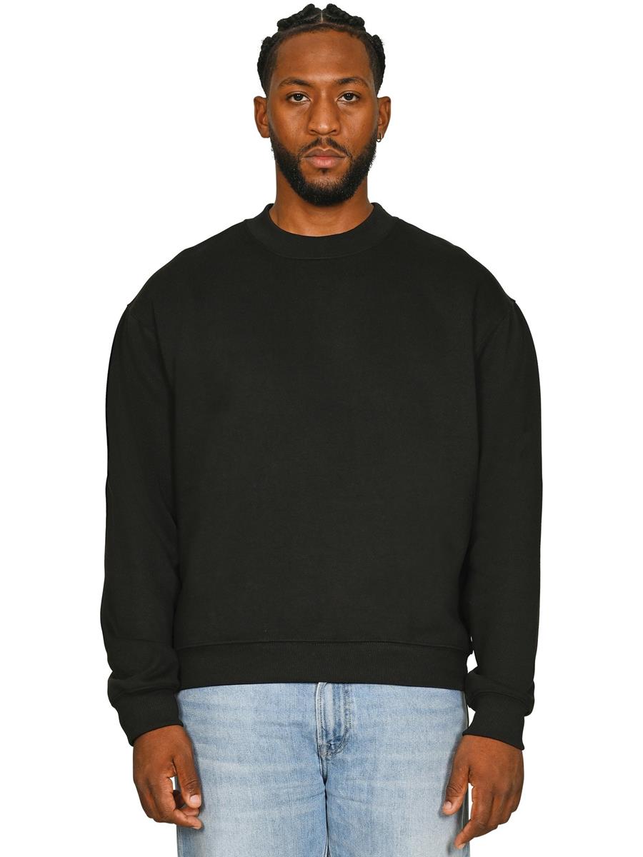 Premium Combed 280 Boxy Oversize Extended Neck Sweat — Black
