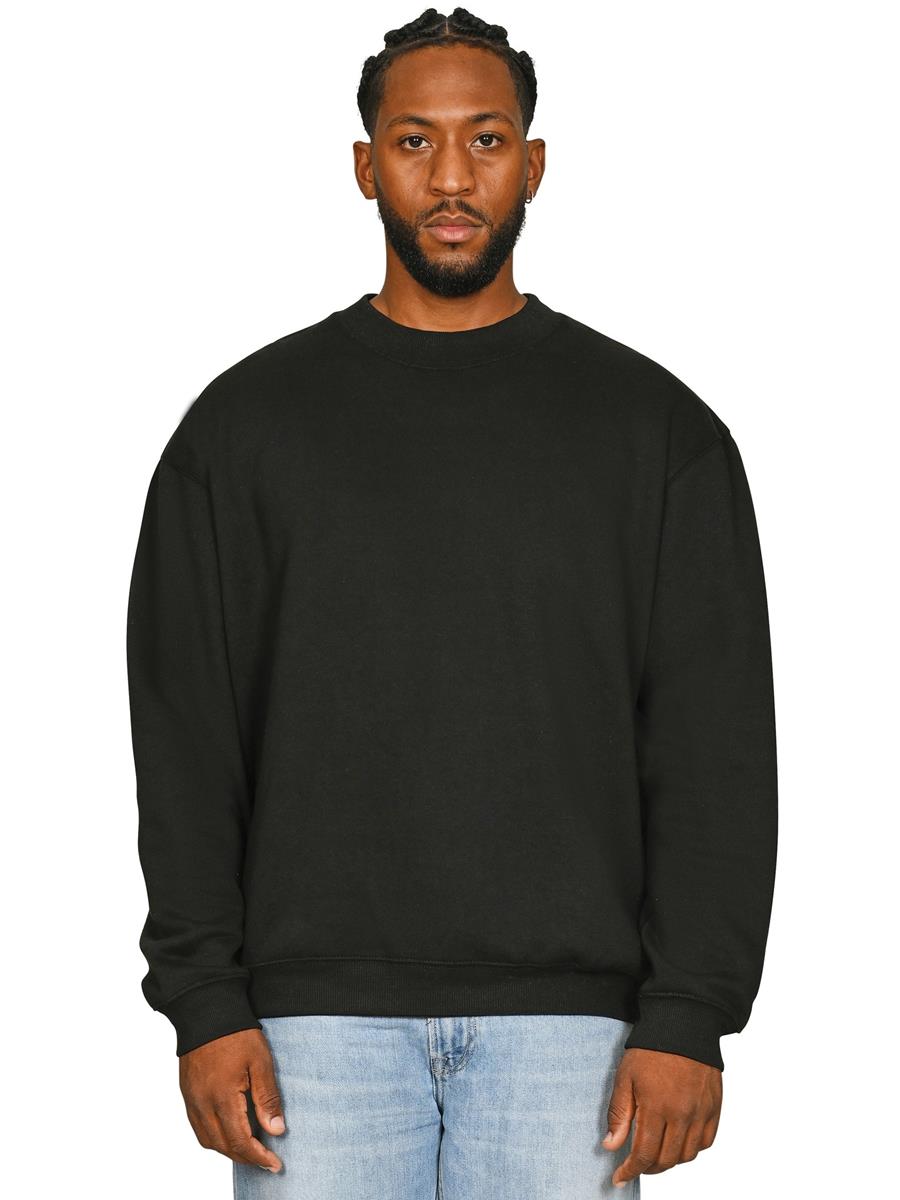 Premium Combed 280 Oversize Extended Neck Sweat — Black