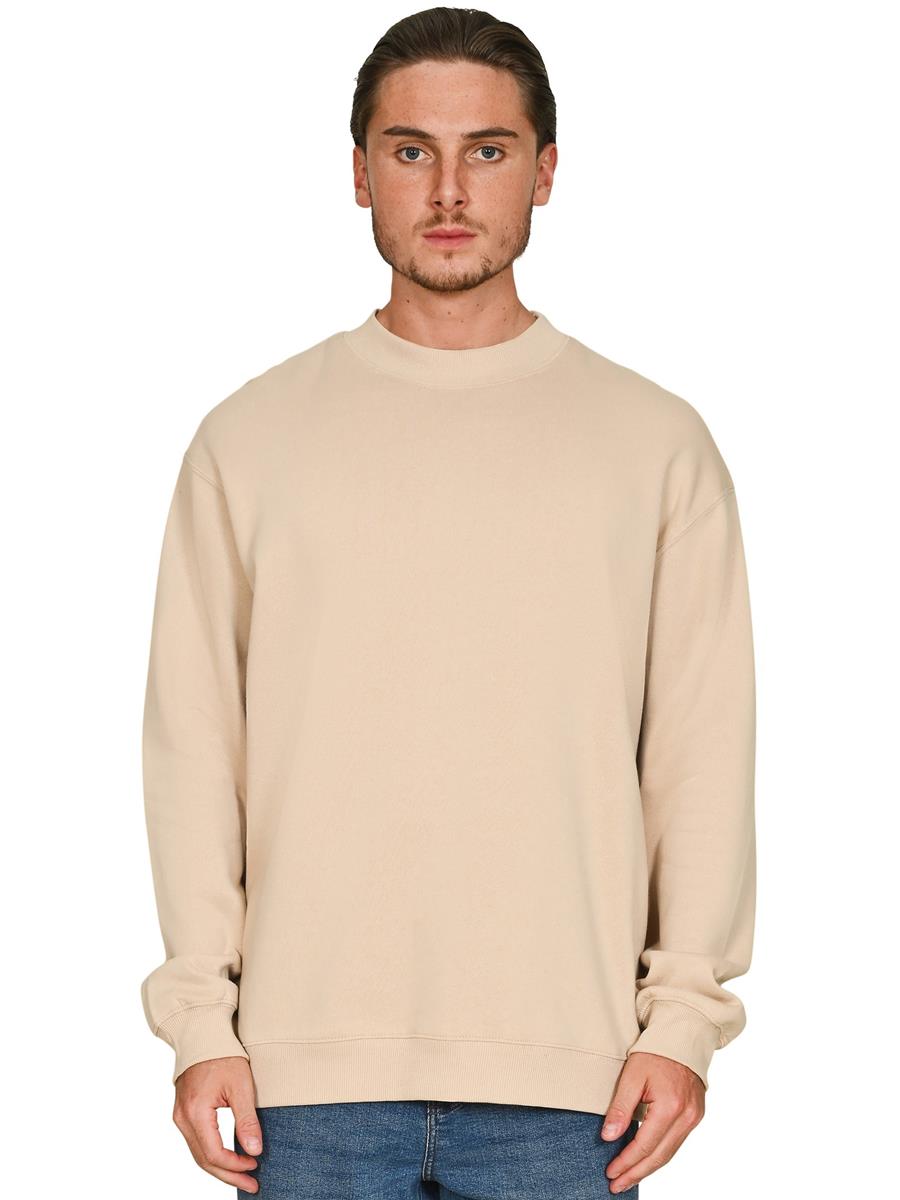 Premium Combed 280 Oversize Extended Neck Sweat — Sand