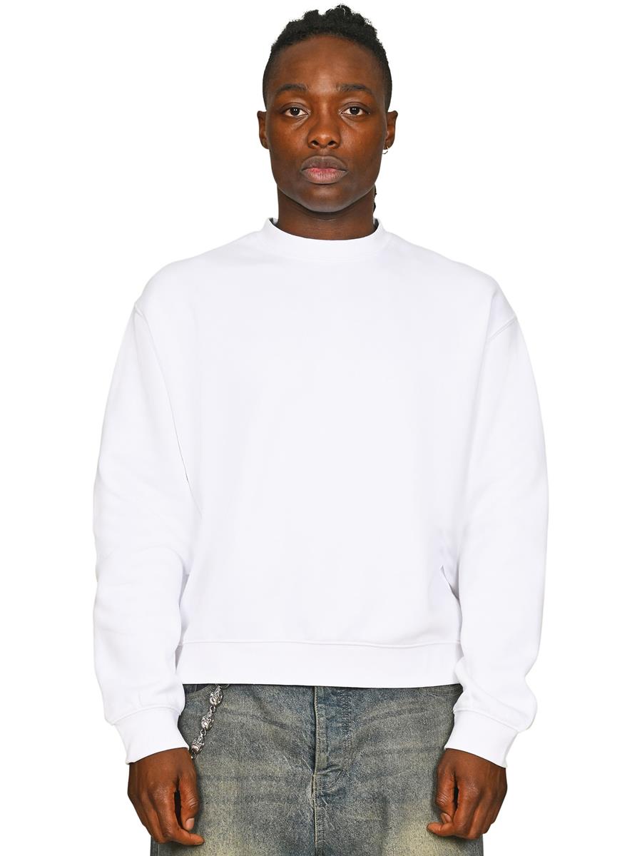 Premium Combed 330 Boxy Oversized Extended Neck Sweat — White