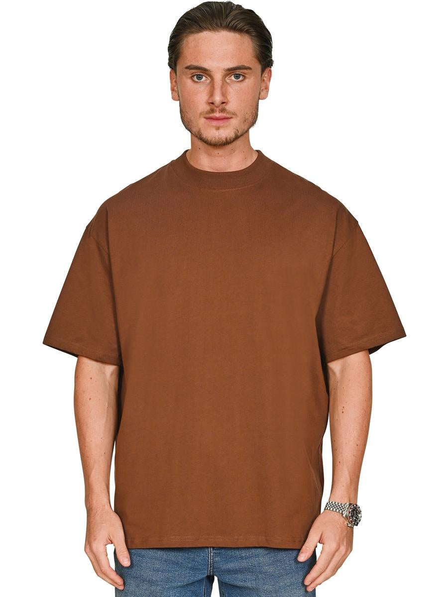 Ringspun 220 Oversize Extended Neck T — Chocolate