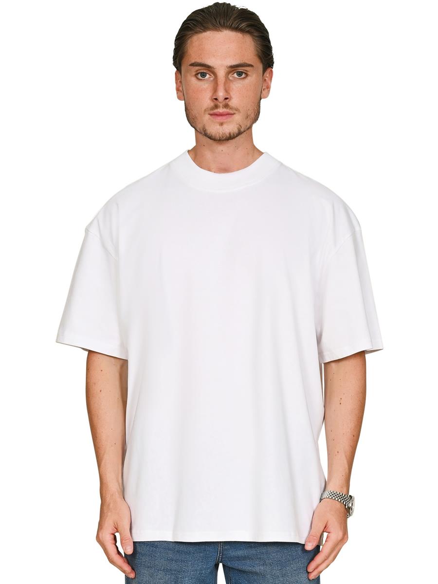 Ringspun 220 Oversize Extended Neck Tall T — White