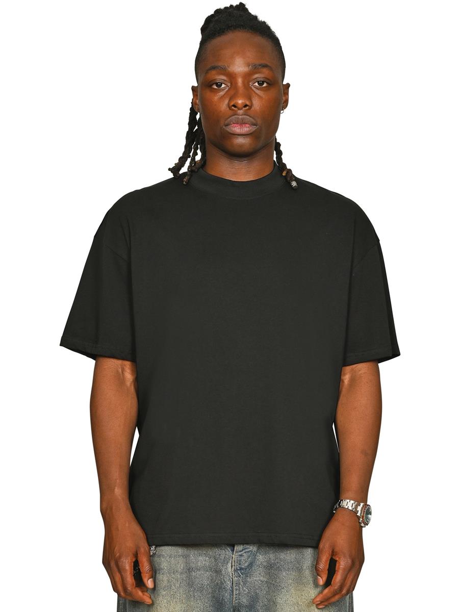 Ringspun Combed 180 Oversize Extended Neck T — Black