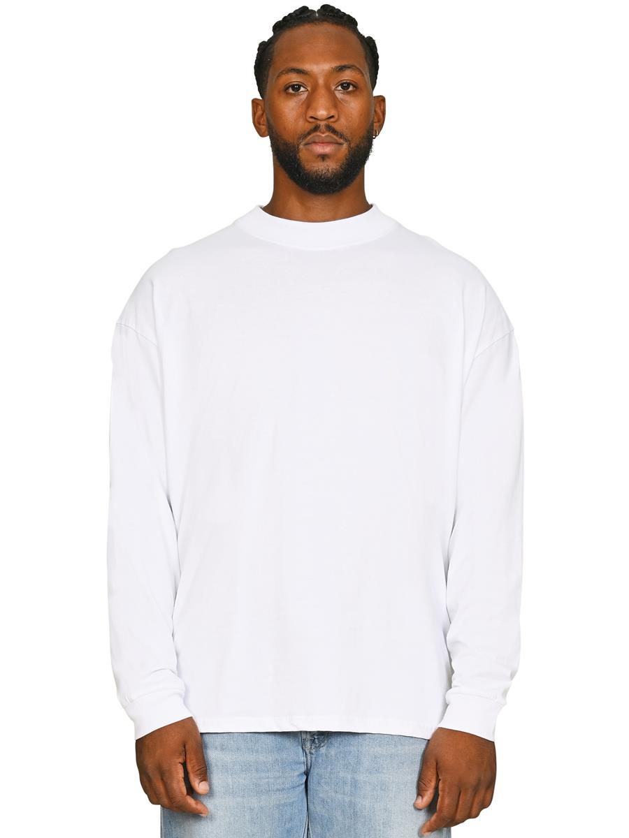 Ringspun Combed 180 Oversize Extended Neck Long Sleeve T — White