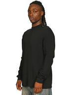 Ringspun Combed 180 Oversize Extended Neck Long Sleeve Tall T — Black