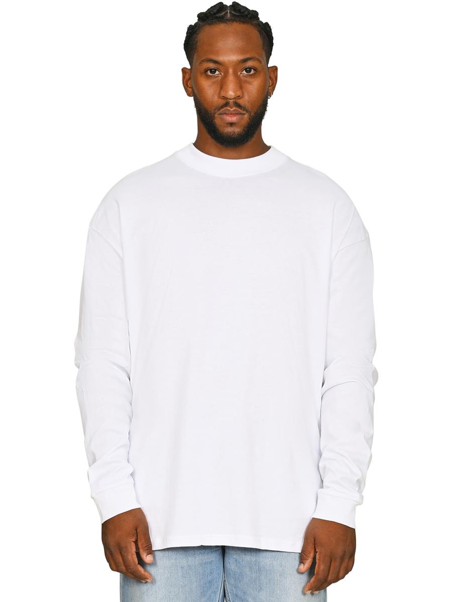 Ringspun Combed 180 Oversize Extended Neck Long Sleeve Tall T — White