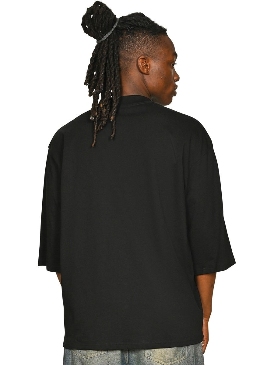 Premium Combed 220 Oversize Fit Extended Neck Half Sleeve Tee Adult