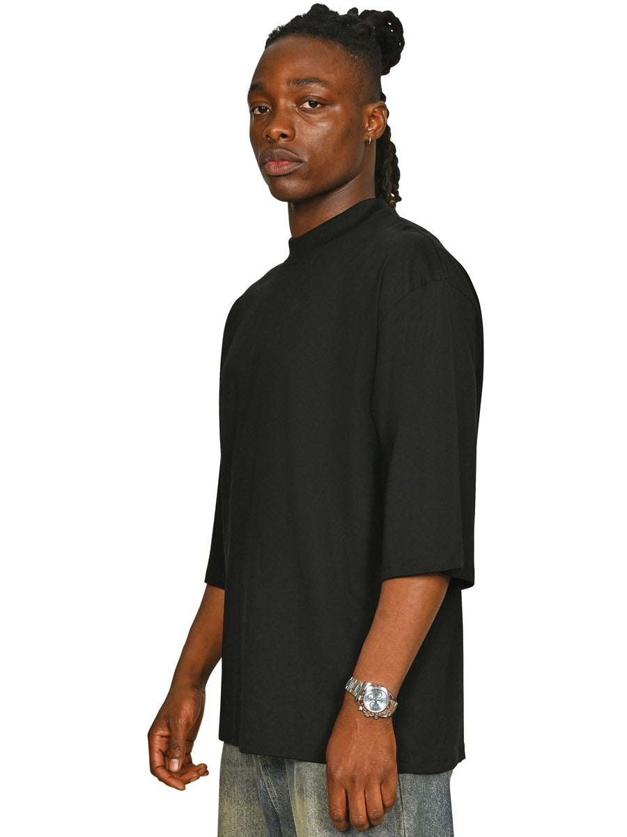 Premium Combed 220 Oversize Fit Extended Neck Half Sleeve Tee Adult