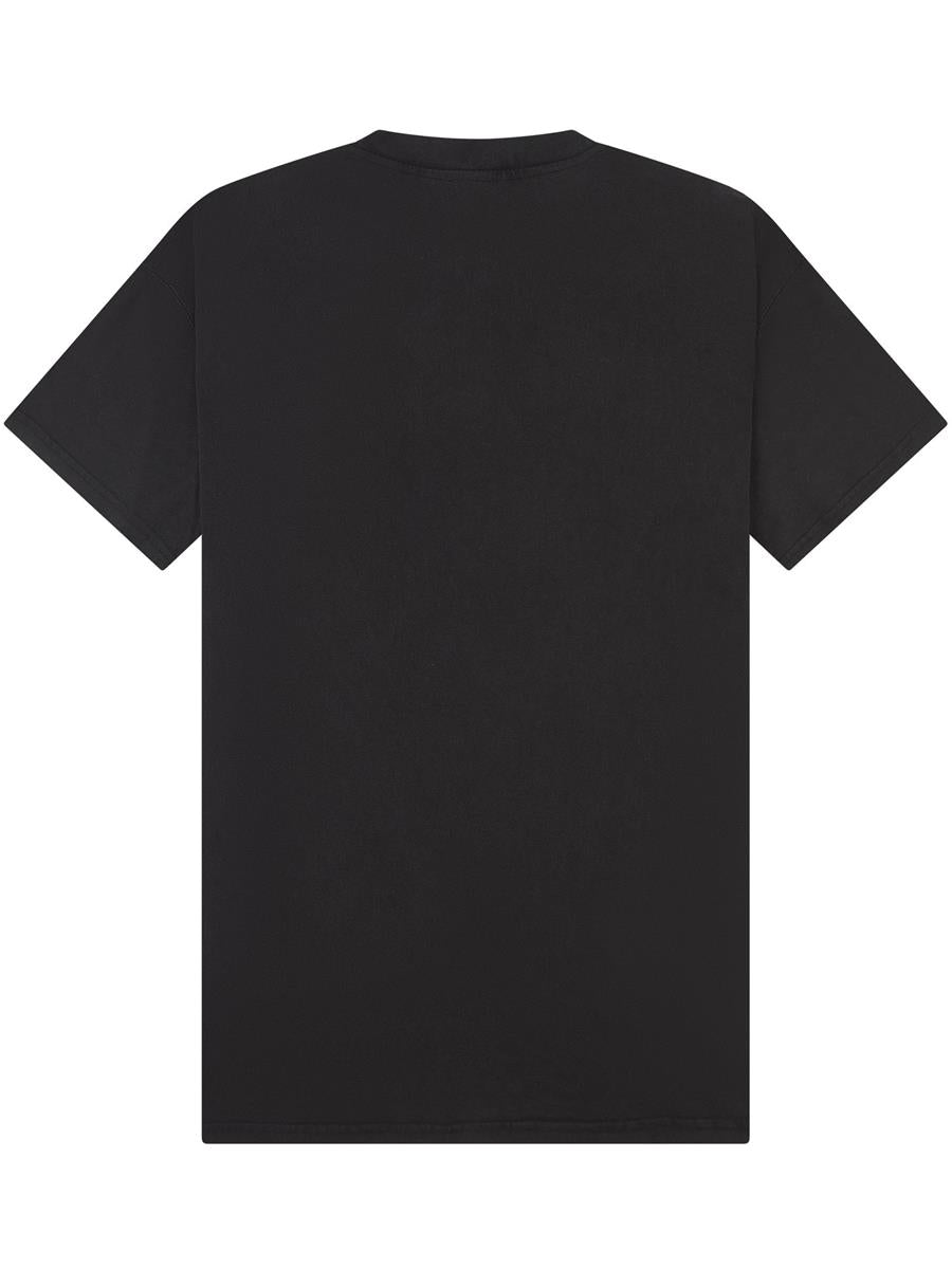 Ringspun Combed 180 Acid Wash Oversize Extended Neck T — Acid Black