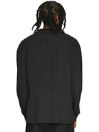 Ringspun Combed 180 Acid Wash Oversize Extended Neck Long Sleeve T — Acid Black