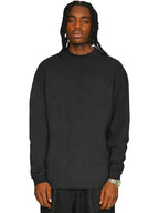 Ringspun Combed 180 Acid Wash Oversize Extended Neck Long Sleeve T — Acid Black