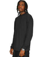 Ringspun Combed 180 Acid Wash Oversize Extended Neck Long Sleeve T — Acid Black
