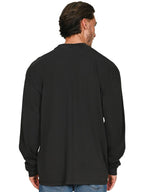 Ringspun Combed 180 Acid Wash Oversize Extended Neck Long Sleeve Tall T — Acid Black