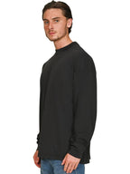 Ringspun Combed 180 Acid Wash Oversize Extended Neck Long Sleeve Tall T — Acid Black