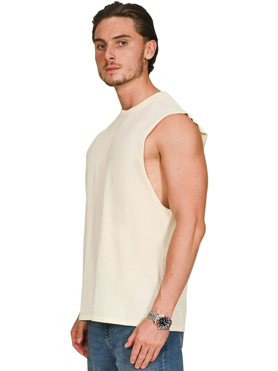 Core Ringspun 150 Regular Fit Raw Edge Droparm Tank Adult