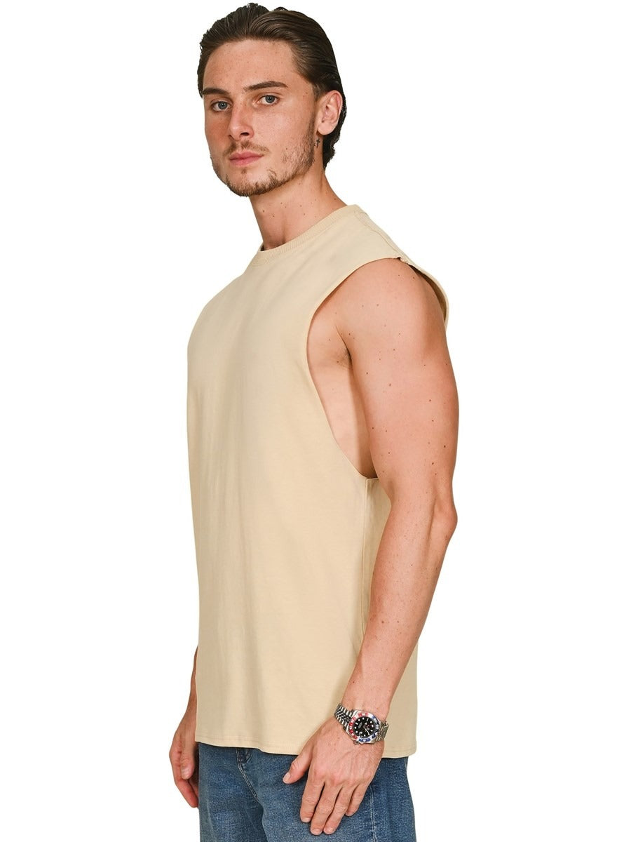 Core Ringspun 150 Regular Fit Raw Edge Droparm Tank Adult