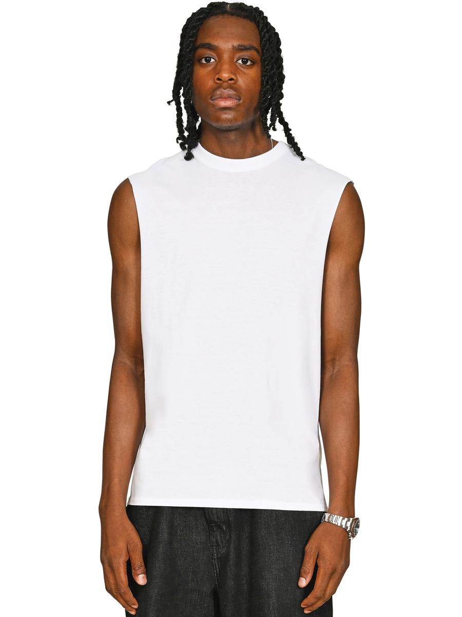 Ringspun Core 150 Droparm Raw Edge Tank — White