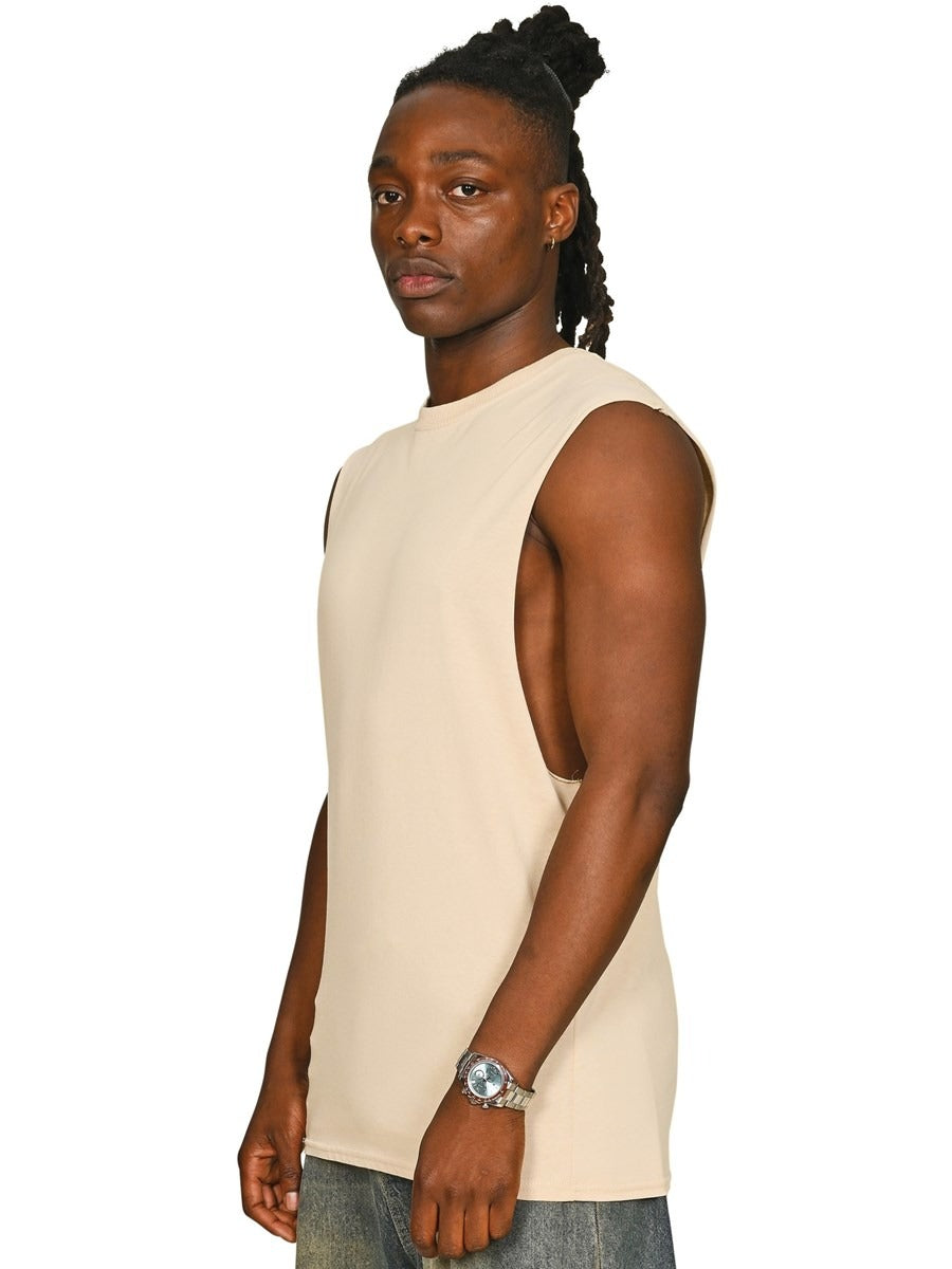 Core Ringspun 150 Regular Fit Raw Edge Droparm Tank Tall Adult